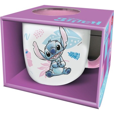STITCH - Watercolor Rose - Mug Elite Intérieur Coloré - 384ml 