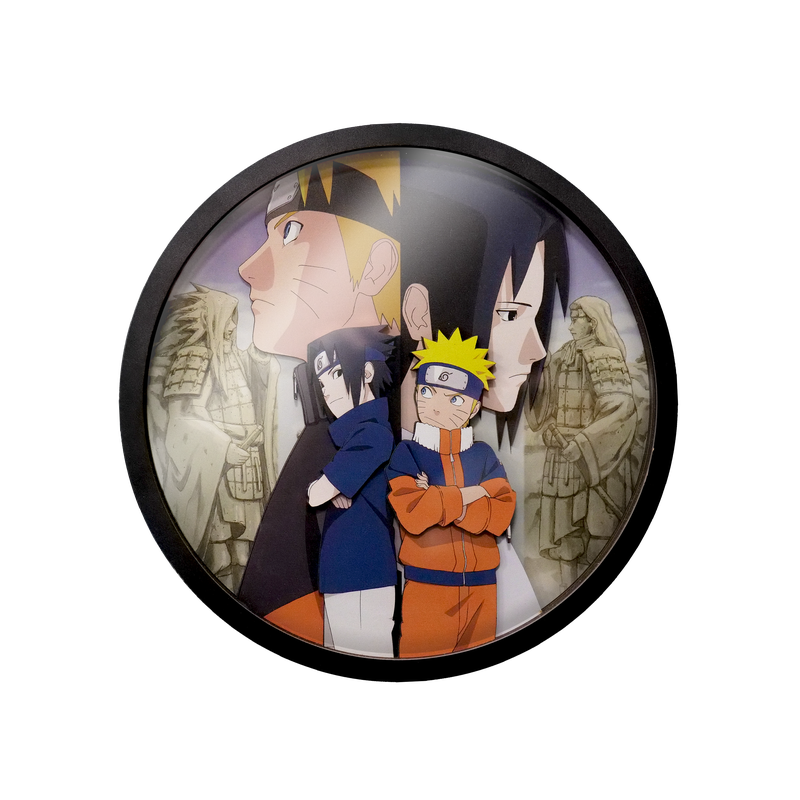 NARUTO SHIPPUDEN - Naruto & Sasuke -Wood Decor Frame 3D Poster 30x30cm 