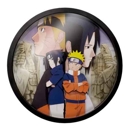 NARUTO SHIPPUDEN - Naruto & Sasuke -Wood Decor Frame 3D Poster 30x30cm 
