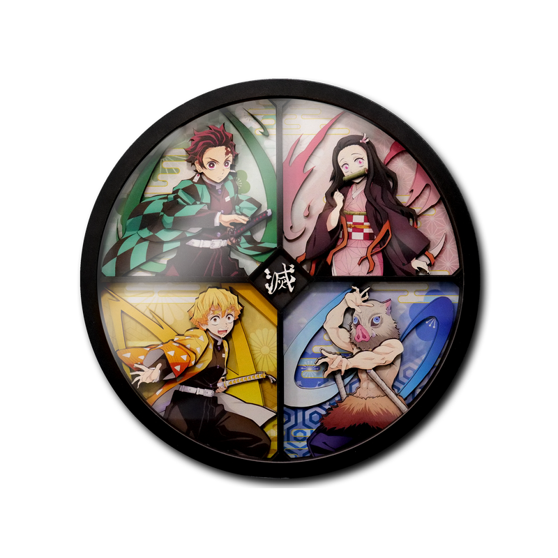 DEMON SLAYER - Tanjiro, Nezuko,.. - Wood Decor Frame 3D Poster 30x30cm 
