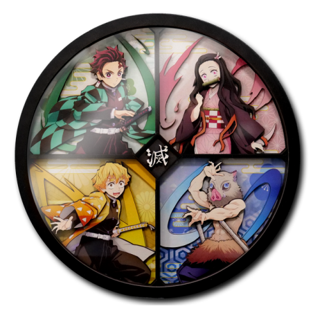 DEMON SLAYER - Tanjiro, Nezuko,.. - Wood Decor Frame 3D Poster 30x30cm 