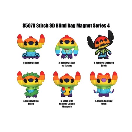 STITCH - Serie 4 - 3D Foam Magnets in blind bags (Display 12 Pcs) 