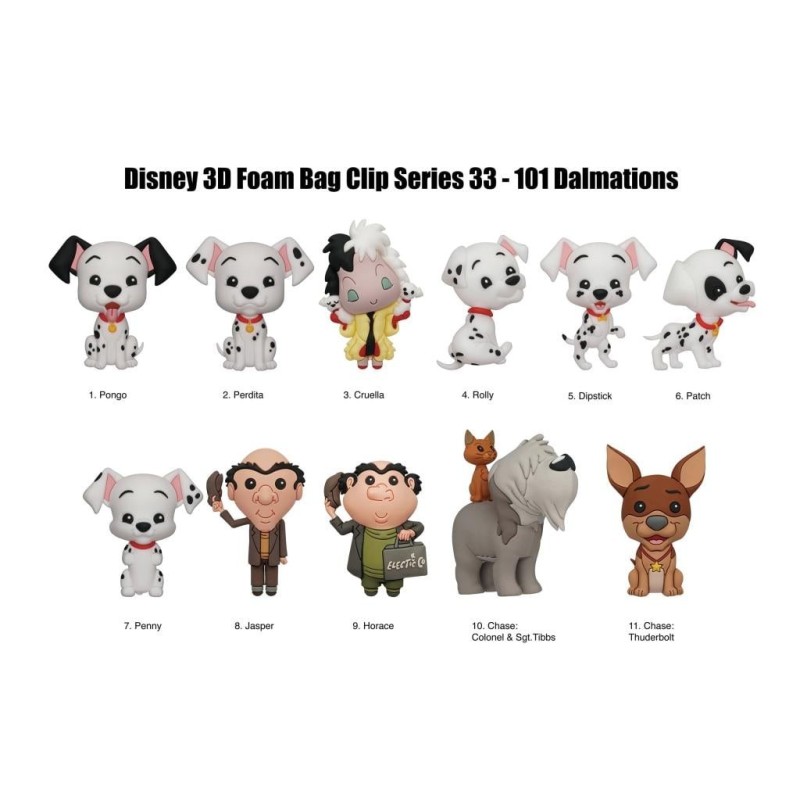 101 DALMATIANS - Series 33 - 3D Foam Bag Clip (Display 24 Pcs) 