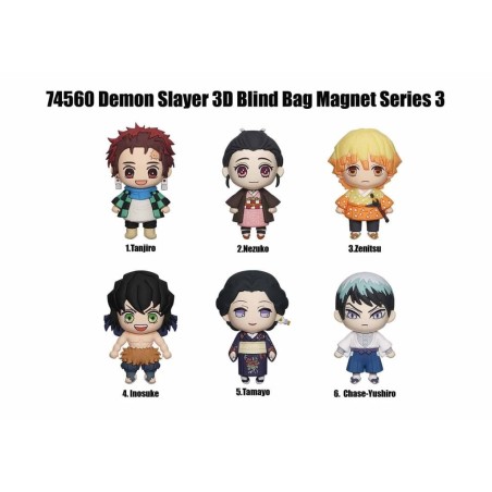 DEMON SLAYER -Serie 3 - 3D Foam Magnets in blind bags (Display 12 Pcs) 