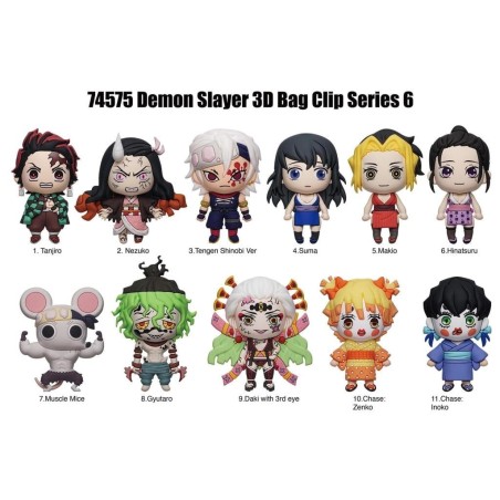 DEMON SLAYER - Series 6 - 3D Foam Bag Clip (Display 24 Pcs) 