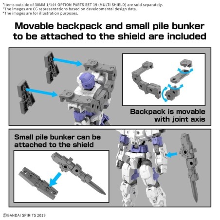 30MM - 1/144 Option parts set 19 (Multi Shield) - Model Kit 