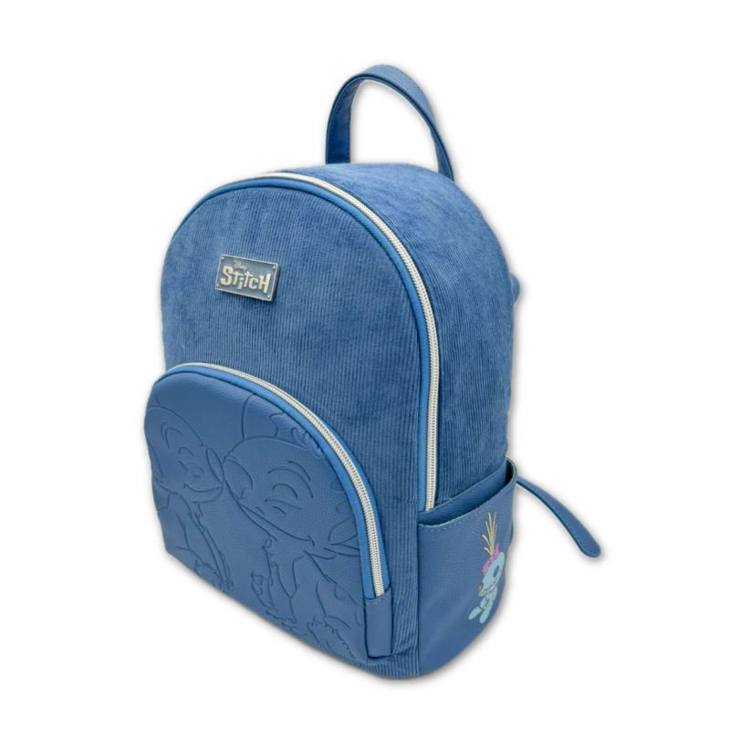 STITCH & ANGEL - Blue Corduroy - Sac à Dos Fashion Duo - '32x25x14cm' 