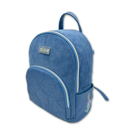 STITCH & ANGEL - Blue Corduroy - Sac à Dos Fashion Duo - '32x25x14cm' 