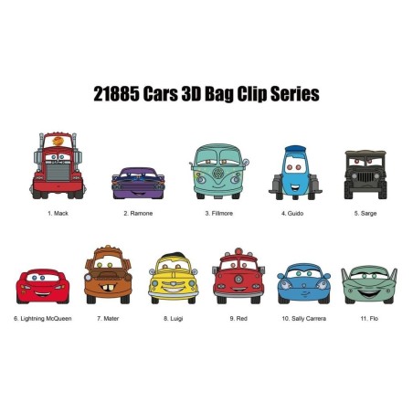 CARS - Series 1 - 3D Foam Bag Clip (Display 24 Pcs) 