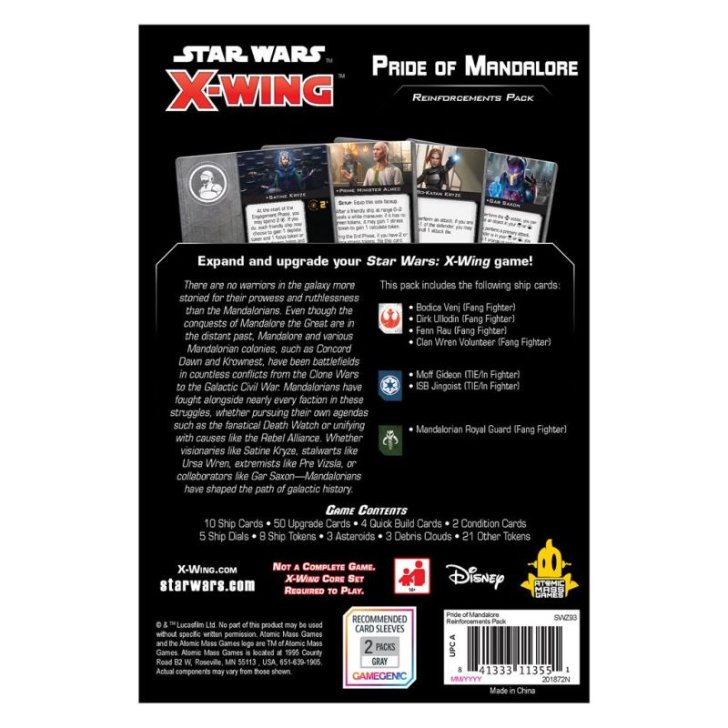 Star Wars X-Wing: Pride of Mandalore Card Pack