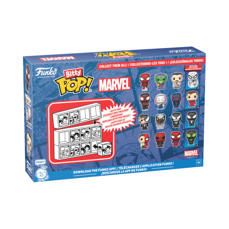 SPIDER-MAN - Bitty Pop 4 Pack 2.5cm - Parker Split 