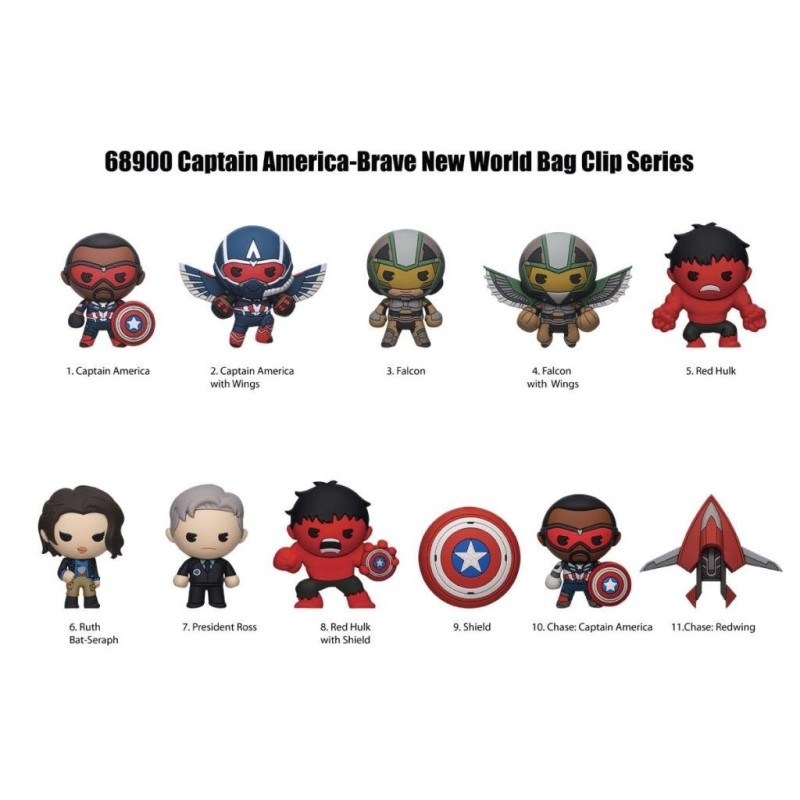 CAPTAIN AMERICA -  Brave New Wolrd - 3D Foam Bag Clip (Display 24 Pcs) 