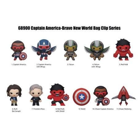 CAPTAIN AMERICA -  Brave New Wolrd - 3D Foam Bag Clip (Display 24 Pcs) 