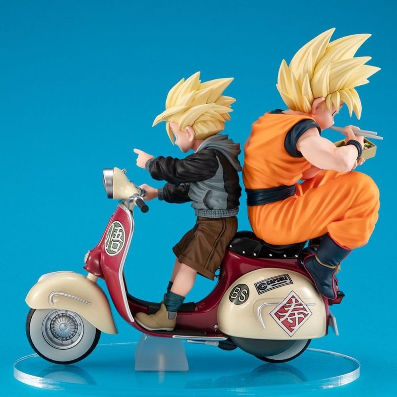 DBZ - Goku & Gohan Motorbike - Statue Desktop Real McCoy diorama 16cm 
